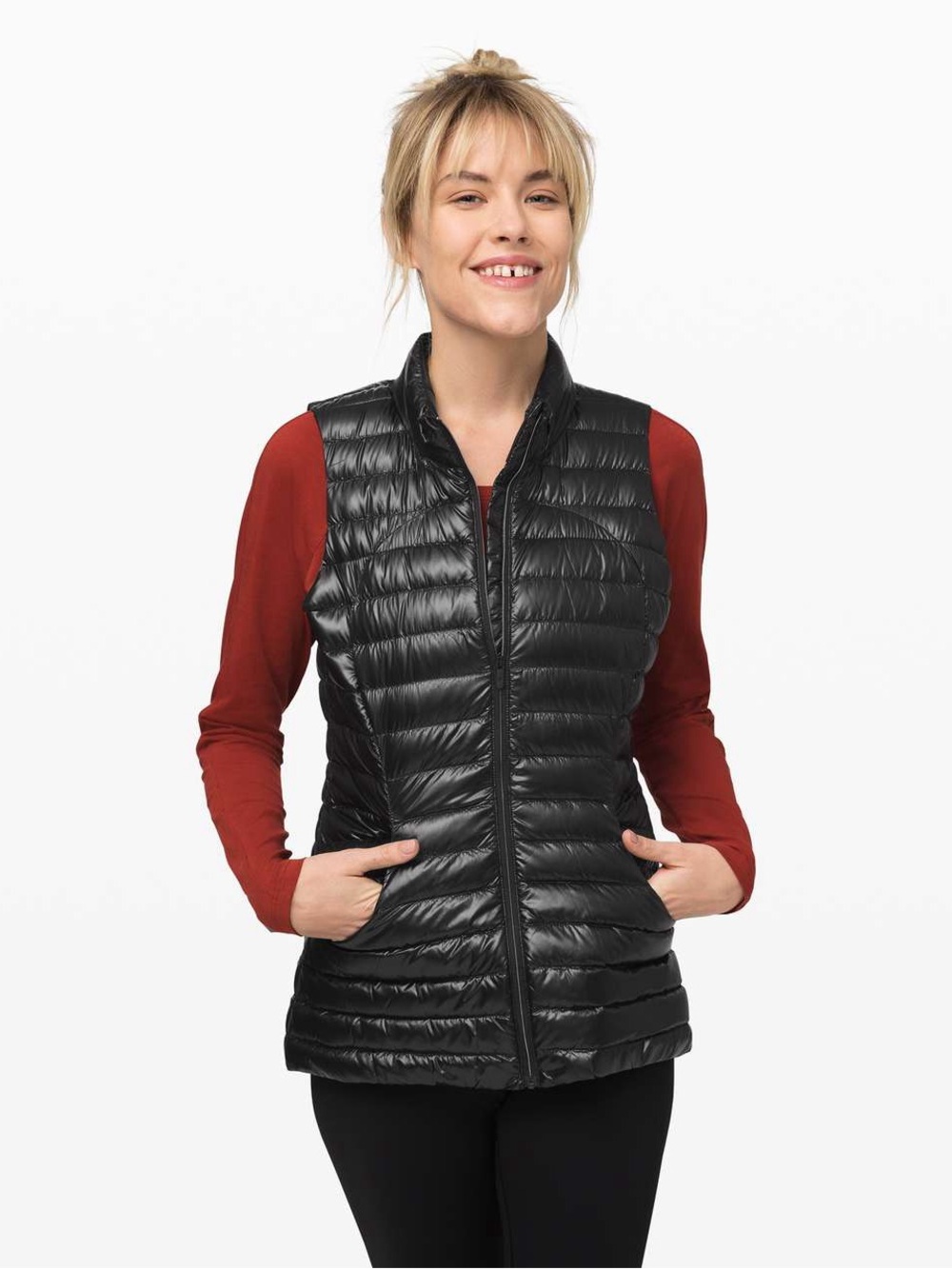 Lululemon Pack It Down Packable Vest 6 black shine
